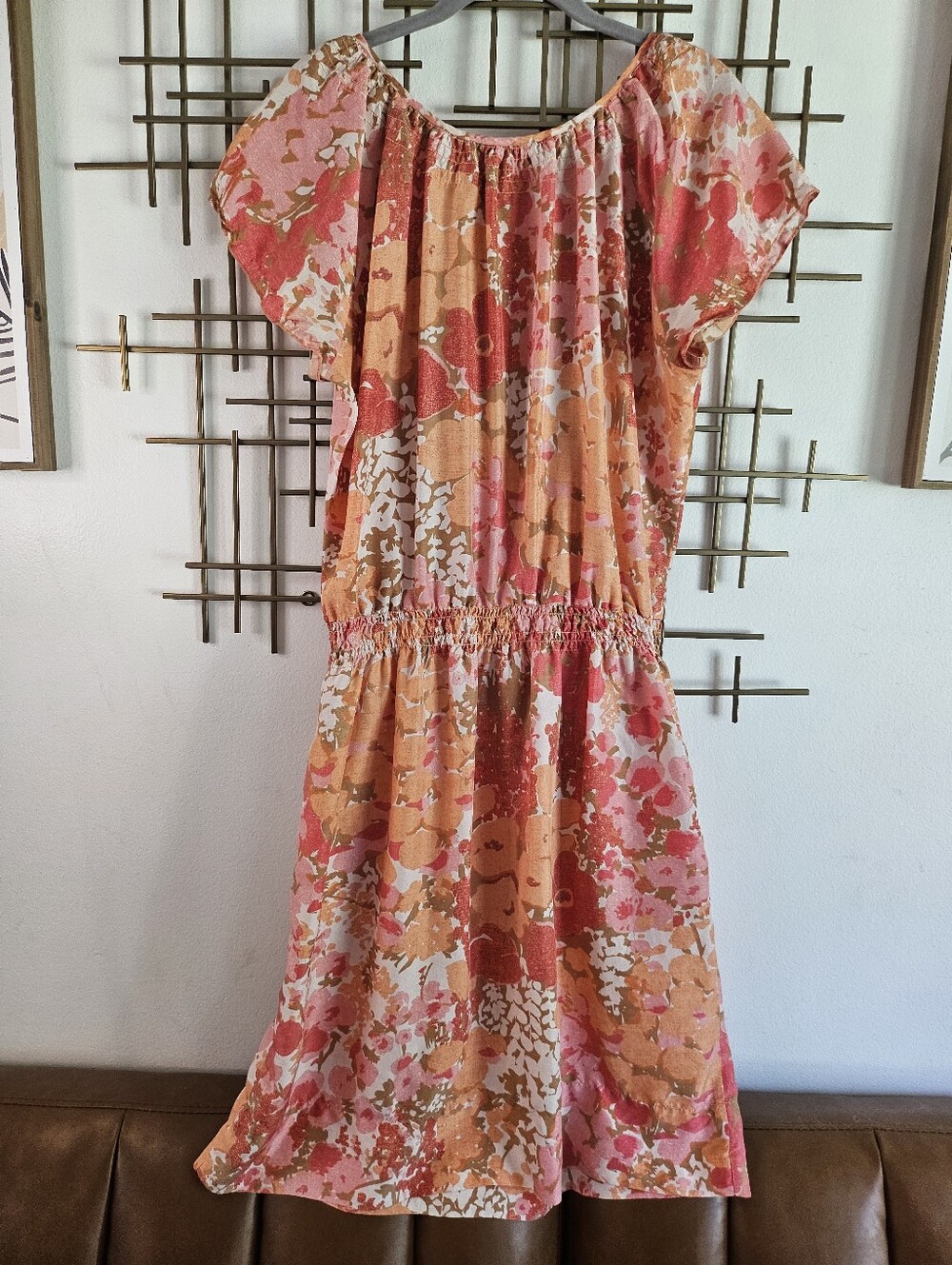 M- Talbots- Pink and Peach Floral Dress - Picture 5 of 6